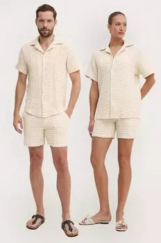 Хлопковые шорты Oas, бежевый