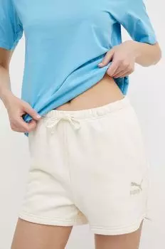 Хлопковые шорты Puma, бежевый