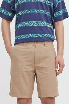 Хлопковые шорты Quiksilver, бежевый
