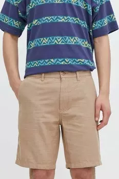 Хлопковые шорты Quiksilver, бежевый