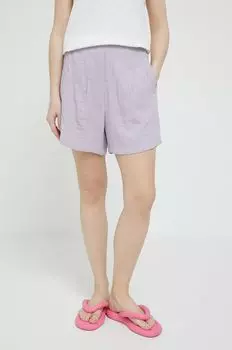 Хлопковые шорты Roxy, фиолетовый