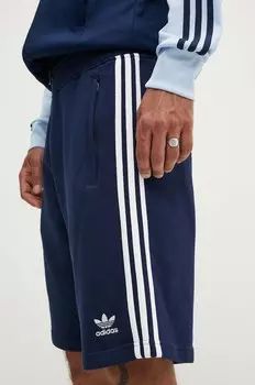 Хлопковые шорты с 3 полосками adidas Originals, темно-синий