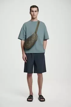 Хлопковые шорты с эластичным поясом Cos, синий