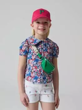 Хлопковые шорты с цветочной вышивкой Piombo, цвет optical white