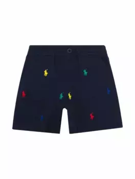 Хлопковые шорты с монограммой Ralph Lauren, тёмно-синий