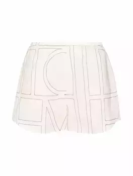 Хлопковые шорты с монограммой TOTEME, белый