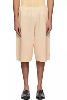 Хлопковые шорты с плотной крученой вязкой Homme Pliss Issey Miyake, бежевый