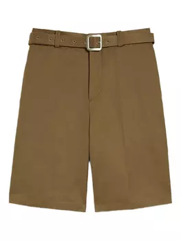Хлопковые шорты с поясом Jil Sander, коричневый