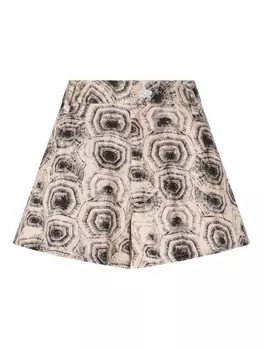 Хлопковые шорты с принтом «черепаха» Genny, коричневый