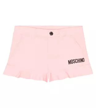 Хлопковые шорты с принтом Moschino, розовый