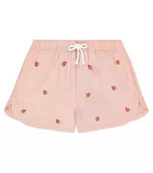 Хлопковые шорты с вышивкой Polo Ralph Lauren, розовый