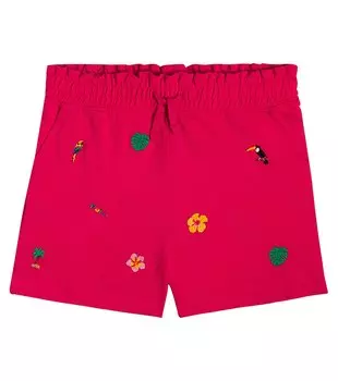 Хлопковые шорты с вышивкой Polo Ralph Lauren, красный