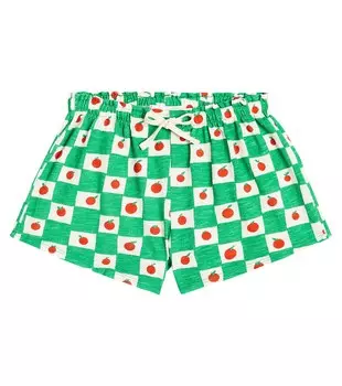 Хлопковые шорты со сборками с принтом Bobo Choses, мультиколор