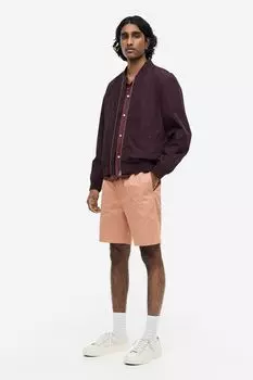 Хлопковые шорты стандартной посадки H&M, лососево-розовый