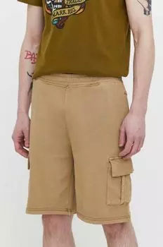 Хлопковые шорты Superdry, бежевый