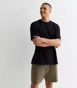 Хлопковые шорты свободного кроя цвета хаки с защипами и кулиской New Look, хаки