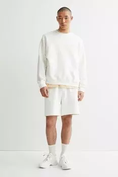Хлопковые шорты свободного кроя H&amp;M, белый/солнечный век