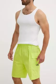 Хлопковые шорты The North Face, зеленый