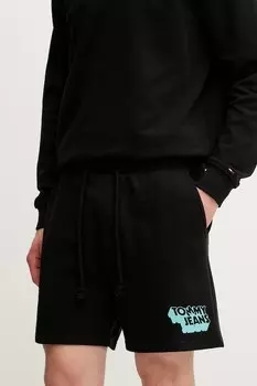 Хлопковые шорты Tommy Jeans, черный
