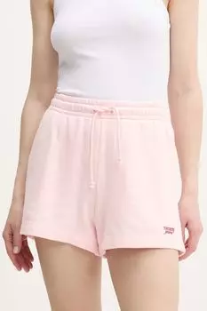 Хлопковые шорты Tommy Jeans, розовый