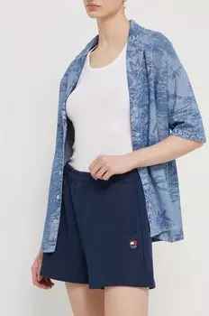 Хлопковые шорты Tommy Jeans, темно-синий