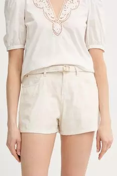 Хлопковые шорты Twinset, бежевый