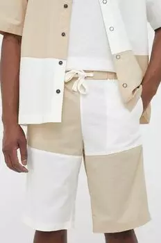 Хлопковые шорты United Colors of Benetton, бежевый