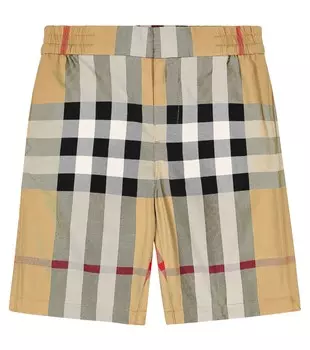 Хлопковые шорты в клетку Burberry, мультиколор