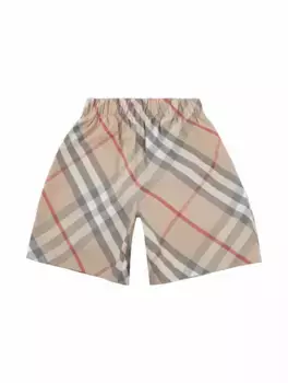 Хлопковые шорты в клетку Burberry, мультиколор