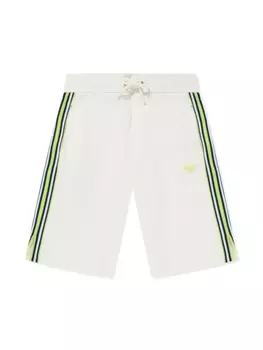 Хлопковые шорты в полоску Emporio Armani Kids, белый