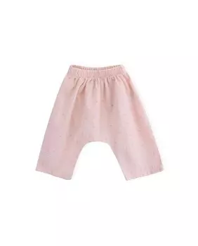 Хлопковые штаны для девочки с эластичной резинкой на талии Knot, розовый