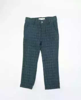 Хлопковые штаны для мальчика с клетчатым принтом Fina Ejerique, зеленый