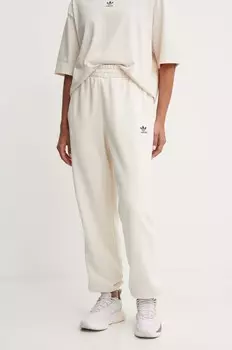 Хлопковые спортивные брюки adidas Originals, бежевый