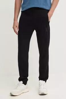 Хлопковые спортивные брюки Armani Exchange, черный