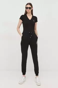 Хлопковые спортивные брюки Armani Exchange, черный