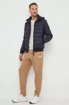 Хлопковые спортивные брюки BOSS Boss, бежевый