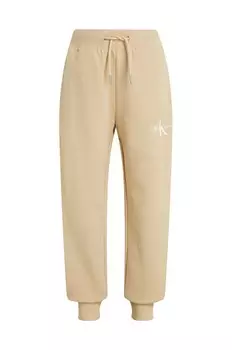 Хлопковые спортивные брюки Calvin Klein Jeans для мальчика/девочки с логотипом MONOGRAM, бежевый