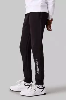 Хлопковые спортивные брюки Calvin Klein Jeans для мальчика/девочки REGULAR JOGGER, черный