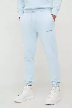 Хлопковые спортивные брюки Calvin Klein Jeans, синий