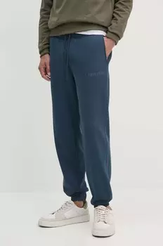 Хлопковые спортивные брюки Calvin Klein Jeans, темно-синий