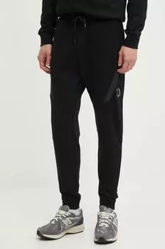 Хлопковые спортивные брюки Diagonal Raised Fleece C.P. Company, черный
