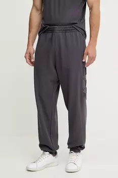 Хлопковые спортивные брюки Ea7 Emporio Armani, серый