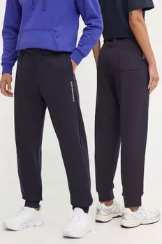 Хлопковые спортивные брюки EA7 Emporio Armani, темно-синий