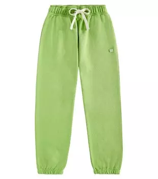 Хлопковые спортивные брюки Frack Face Acne Studios, зеленый