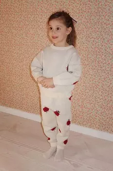 Хлопковые спортивные брюки Konges Sljd для мальчиков и девочек ТРИКОТАЖНЫЕ БРЮКИ LAPIS, бежевый