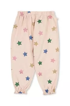 Хлопковые спортивные брюки Konges Sljd для мальчиков и девочек MALLI БРЮКИ С БЛЕСКАМИ GOTS, бежевый