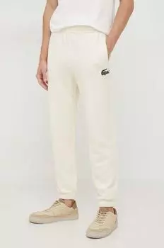 Хлопковые спортивные брюки Lacoste, бежевый