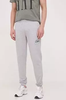 Хлопковые спортивные брюки Lacoste, серый