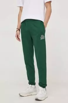 Хлопковые спортивные брюки Lacoste, зеленый