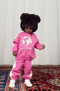 Хлопковые спортивные брюки Mini Rodini для мальчика/девочки, розовый